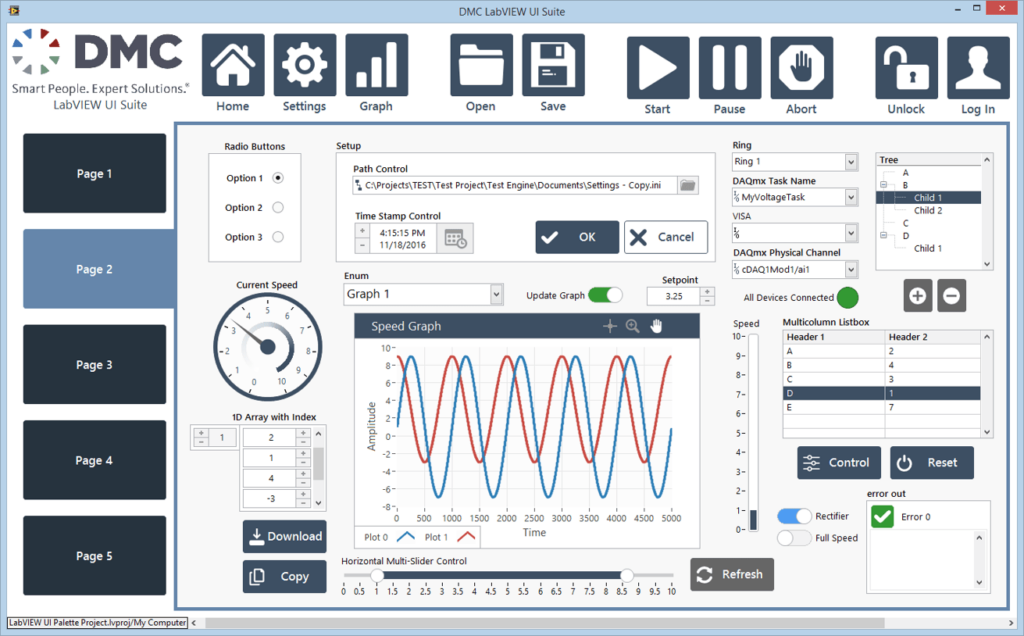 DMC LabVIEW UI palette